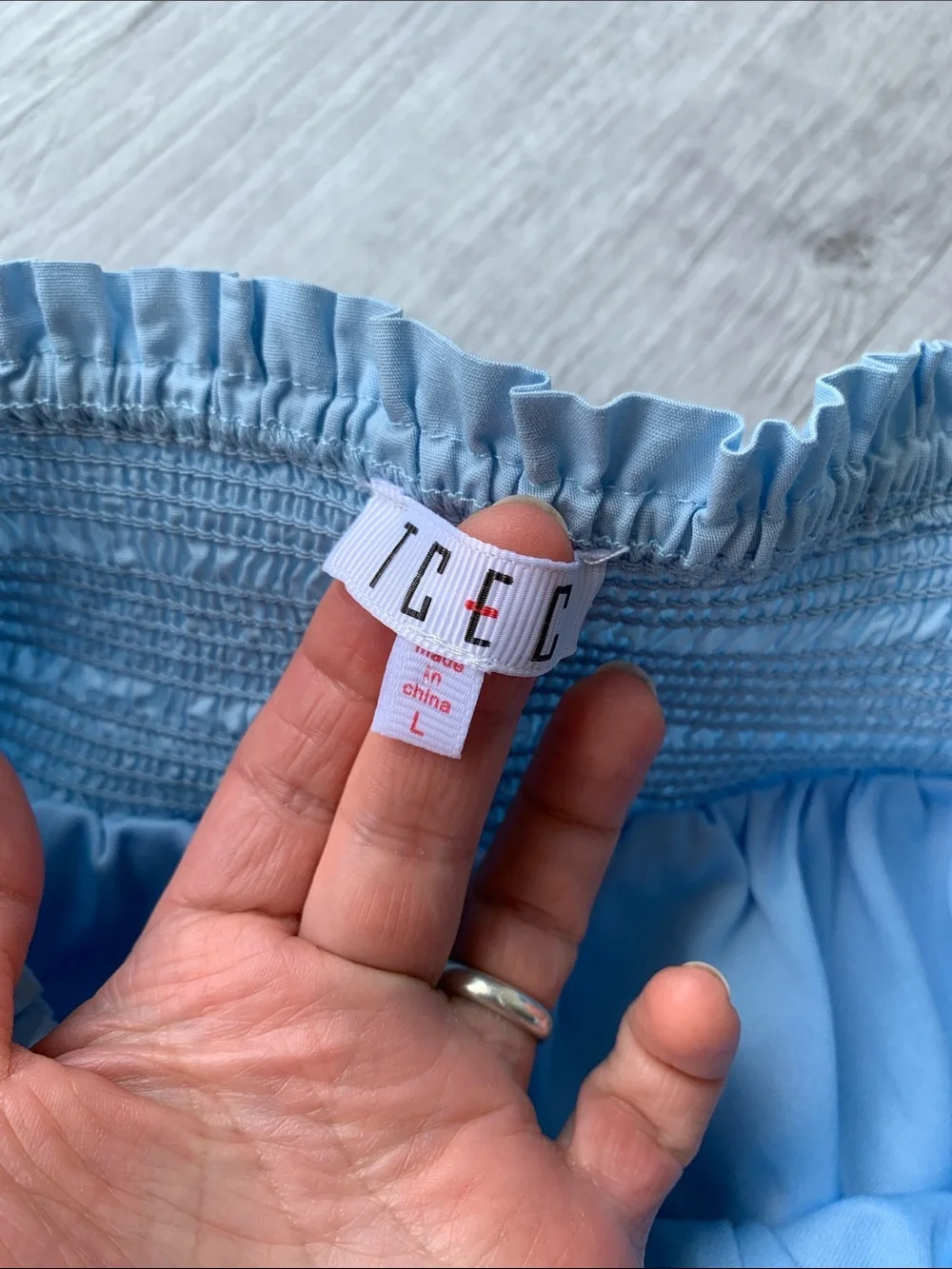 TCEC Light Blue Ruffled Mini Skort, Size L. - Picture 6 of 8